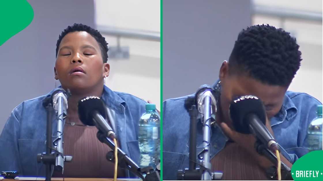 Lourentia Lombaard broke down in tears during the cross-examination Lourentia Lombaard broke down in tears during the cross-examination