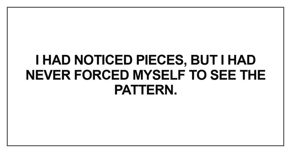 I had noticed pieces I had noticed pieces