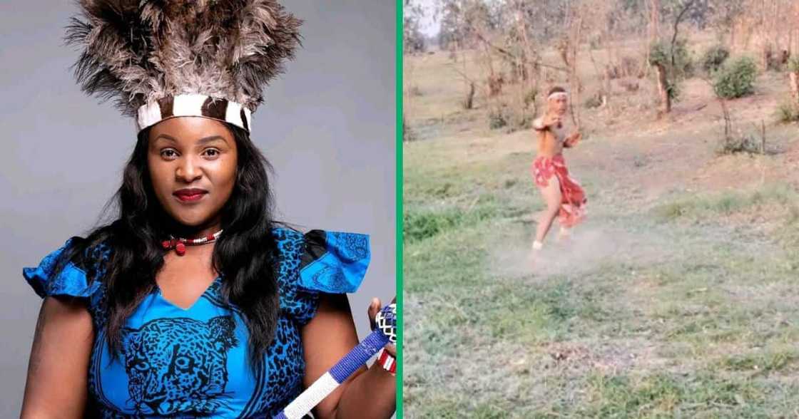 A sangoma recorded a TikTok video of her initiate doing somersaults and martial arts techniques A sangoma recorded a TikTok video of her initiate doing somersaults and martial arts techniques