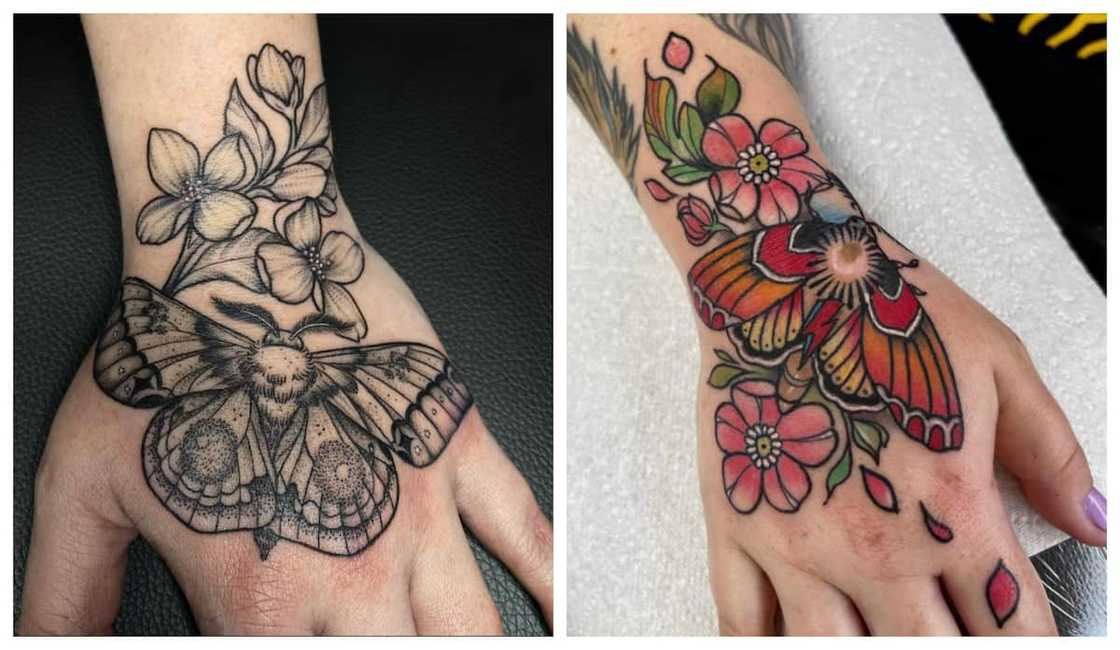 Side hand tattoos for females