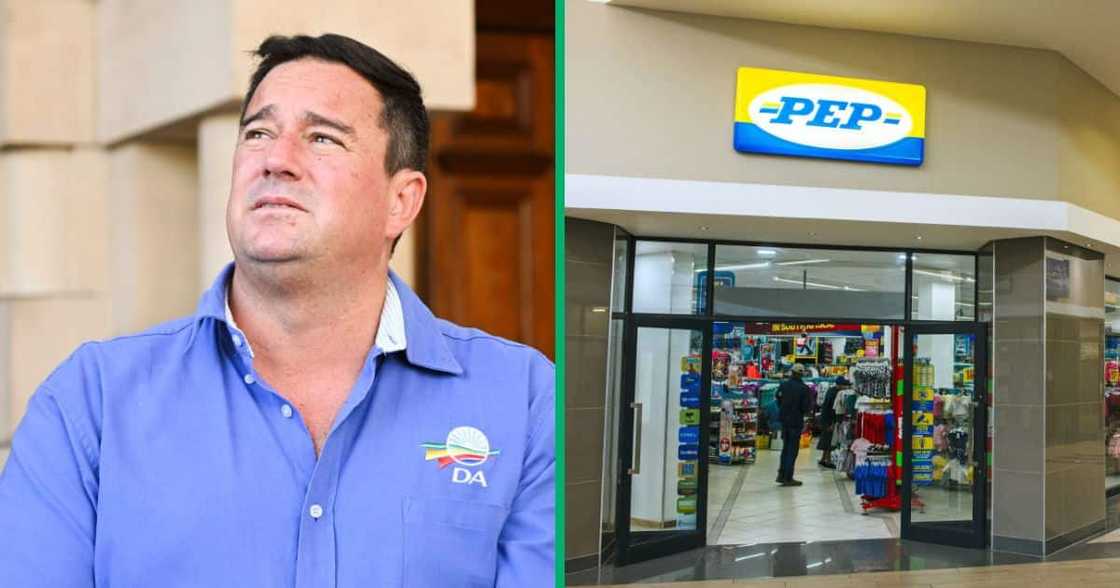 DA's leader, John Steenhuisen, said that he shops at Pep DA's leader, John Steenhuisen, said that he shops at Pep