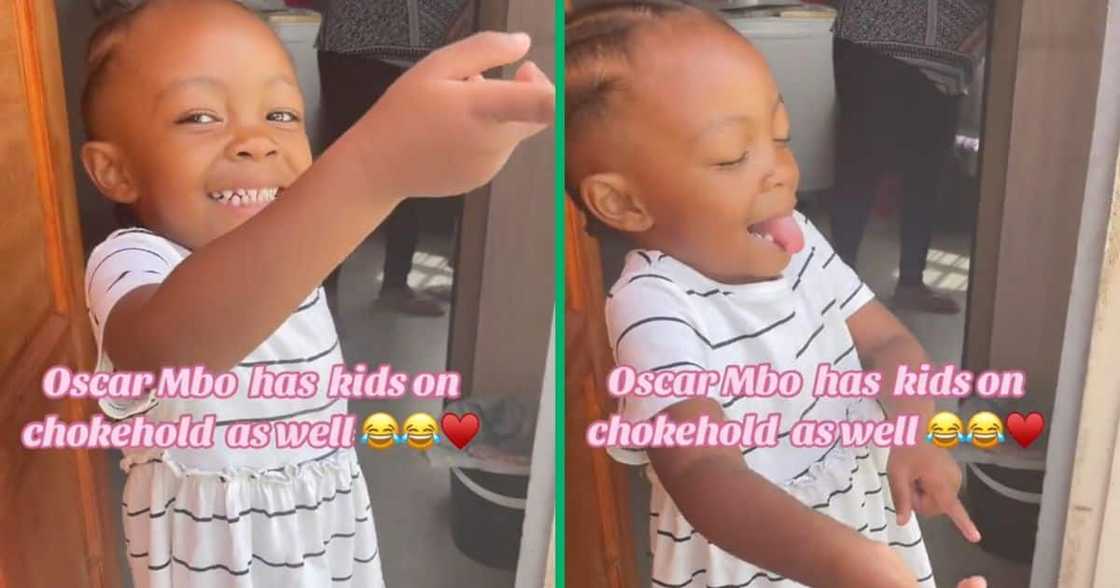 A little girl copied Oscar Mbo's moves A little girl copied Oscar Mbo's moves