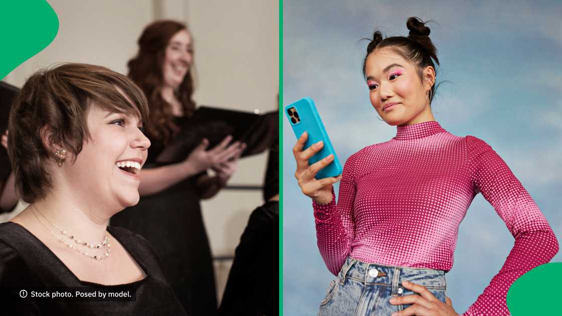 South Africans were impressed by a choir singing in a school. South Africans were impressed by a choir singing in a school.