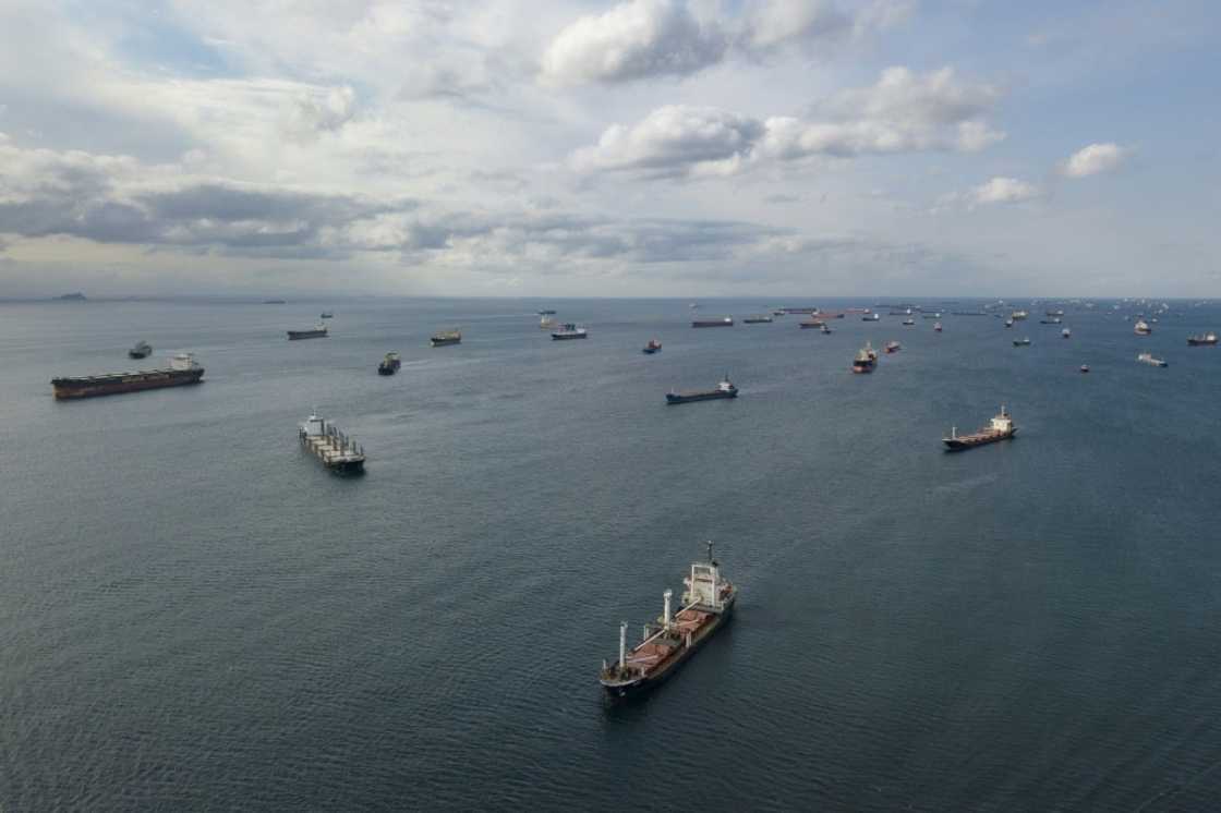 Ships carrying Ukraine grain were in a traffic jam in the Bosphorus near Istanbul on October 12, 2022 Ships carrying Ukraine grain were in a traffic jam in the Bosphorus near Istanbul on October 12, 2022