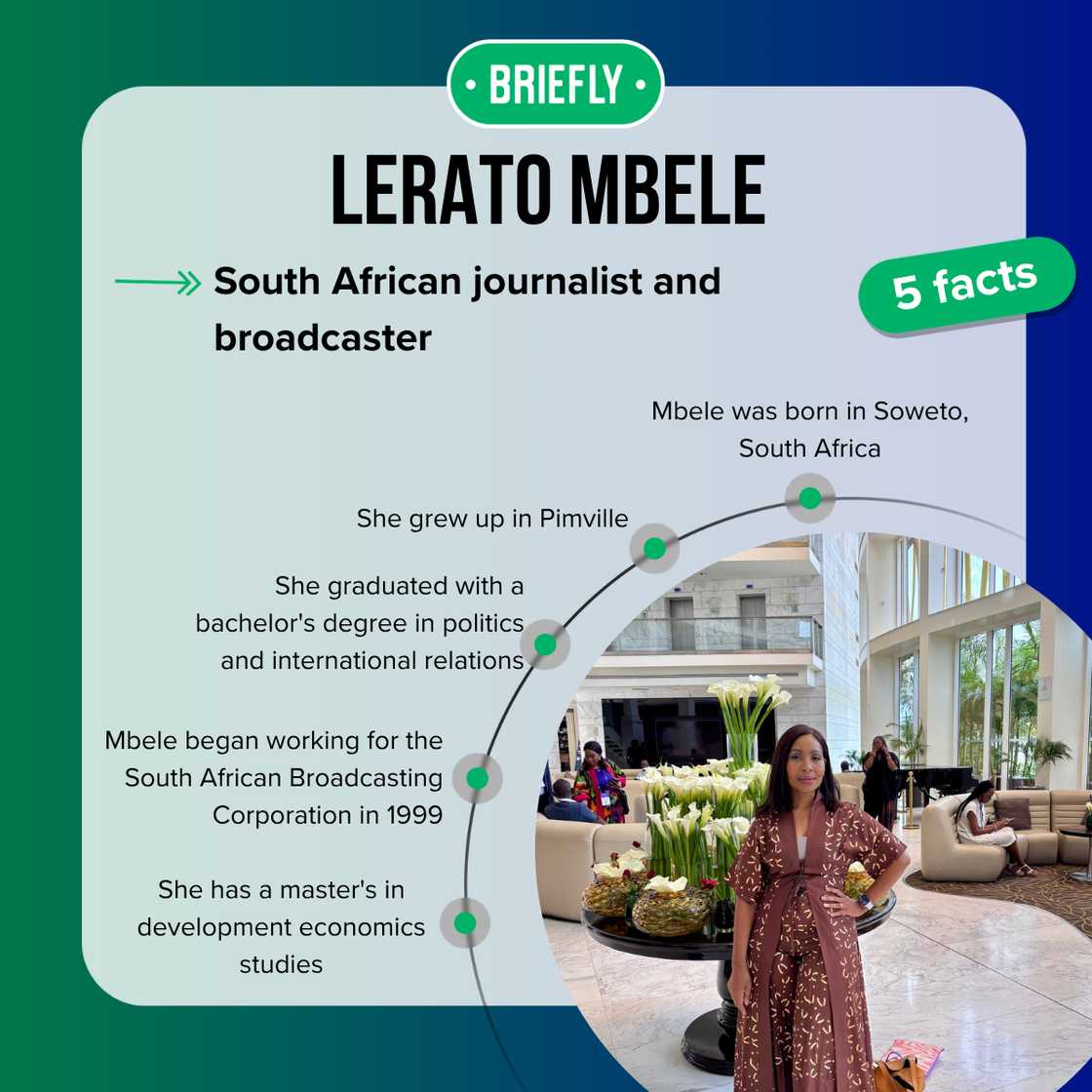 Fast facts about Lerato Mbele. Fast facts about Lerato Mbele.