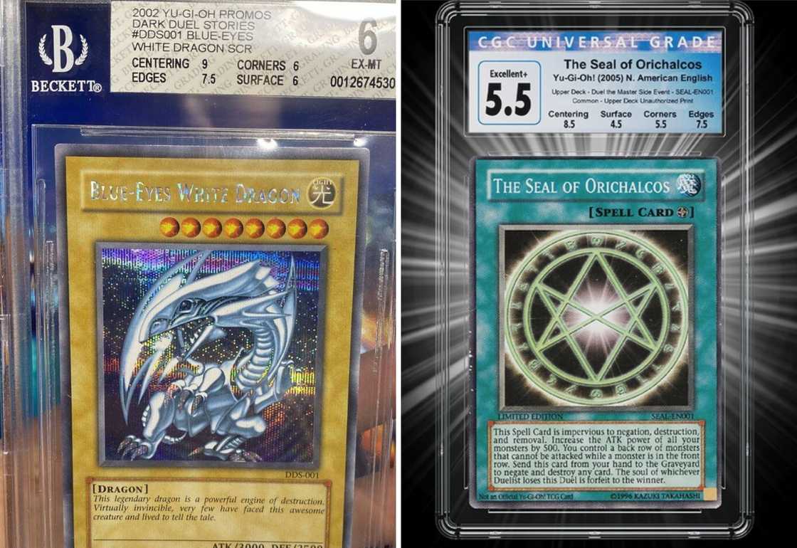 Blue-Eyes White Dragon and The Seal of Orichalcos cards