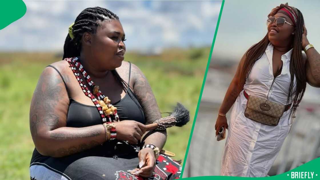 Sangomas gather to support Gogo Maweni outside court. Sangomas gather to support Gogo Maweni outside court.