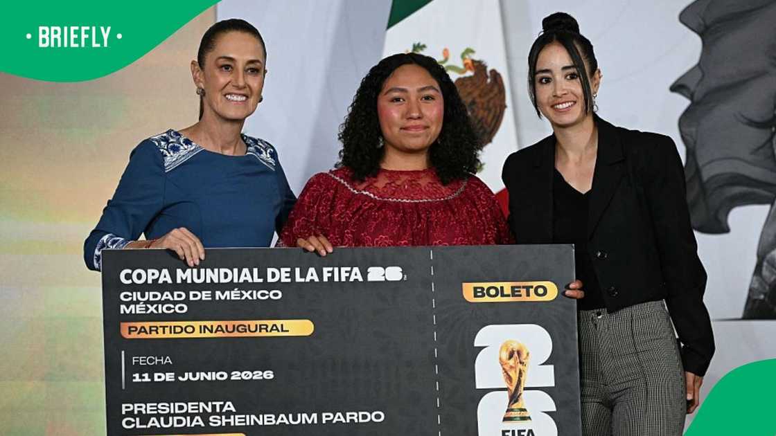 Mexico's president Claudia Sheinbaum gives away World Cup ticket