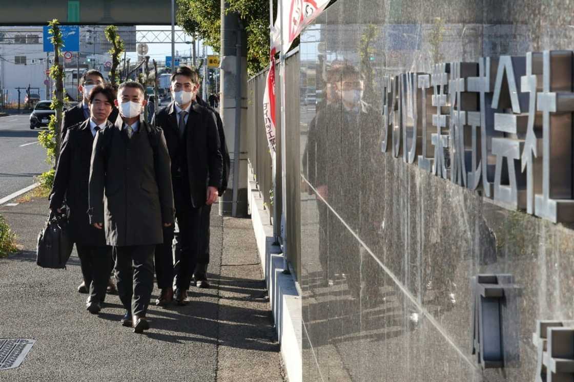 Transport ministry officials arrived at Daihatsu's headquarters for an on-site inspection, which an official said will last until at least early next year Transport ministry officials arrived at Daihatsu's headquarters for an on-site inspection, which an official said will last until at least early next year