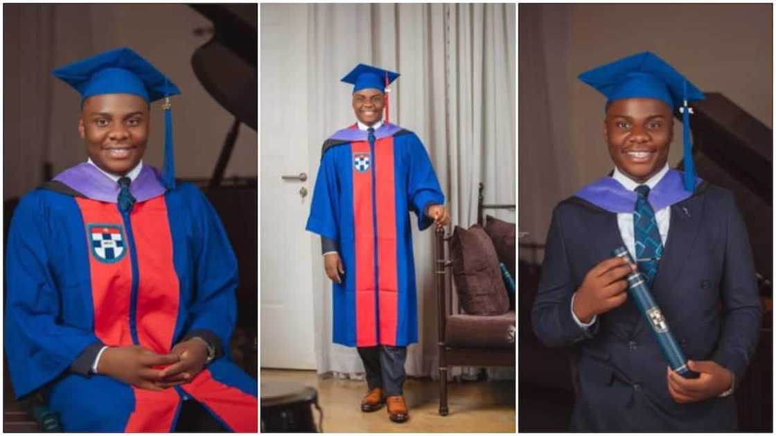 Nigerian man bags first class in law, shares amazing graduation photos