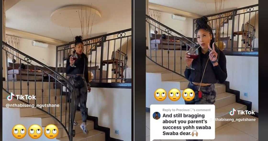TikTok video of woman parading in rich parents' home as clapback TikTok video of woman parading in rich parents' home as clapback