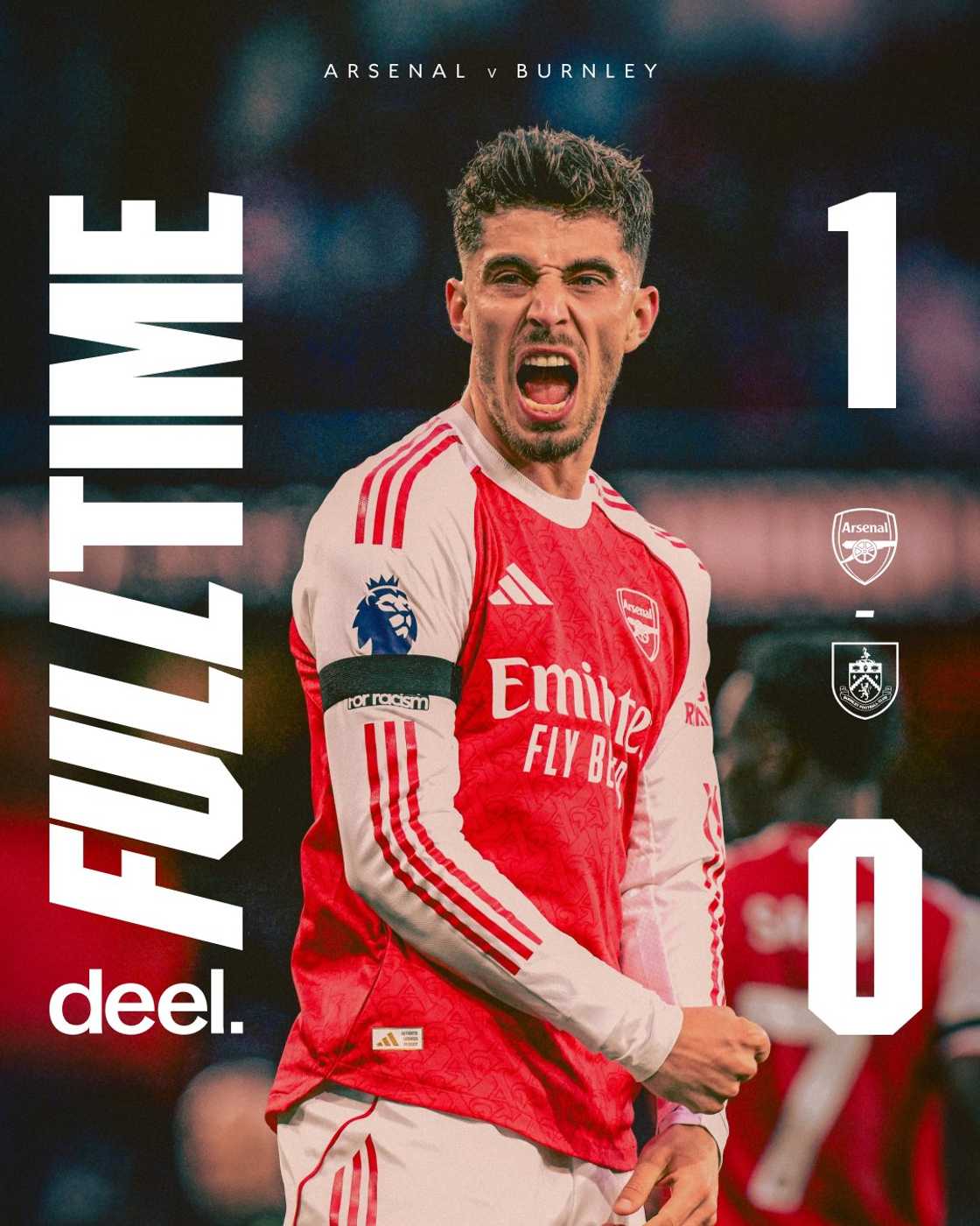 Kai Havetz celebrating Arsenal win