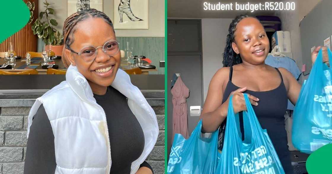 A local dental student shared a grocery haul on a tight budget of only R520 on TikTok