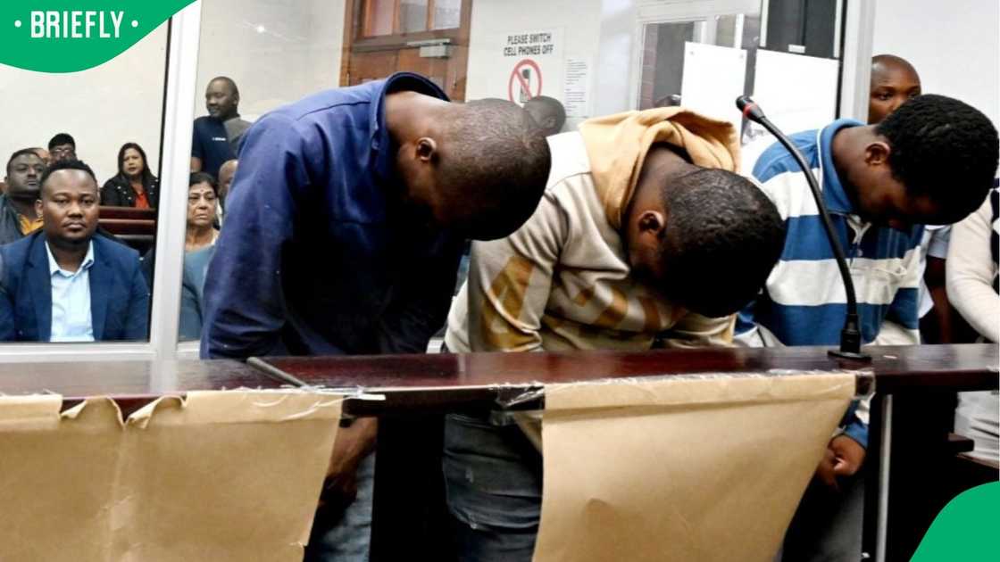 The three men, accused of murdering seven members of a KZN family, appeared in court The three men, accused of murdering seven members of a KZN family, appeared in court