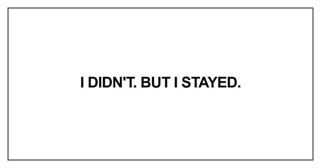 I didn't. But I stayed