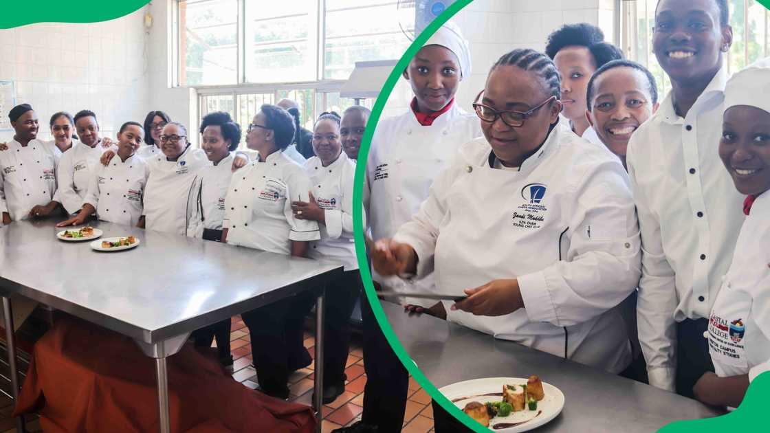 Coastal KZN TVET College students during a hospitality practical Coastal KZN TVET College students during a hospitality practical
