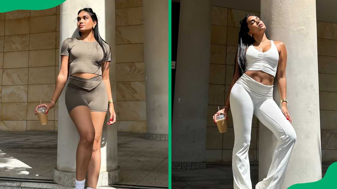 Mr Price model wearing workout clothes