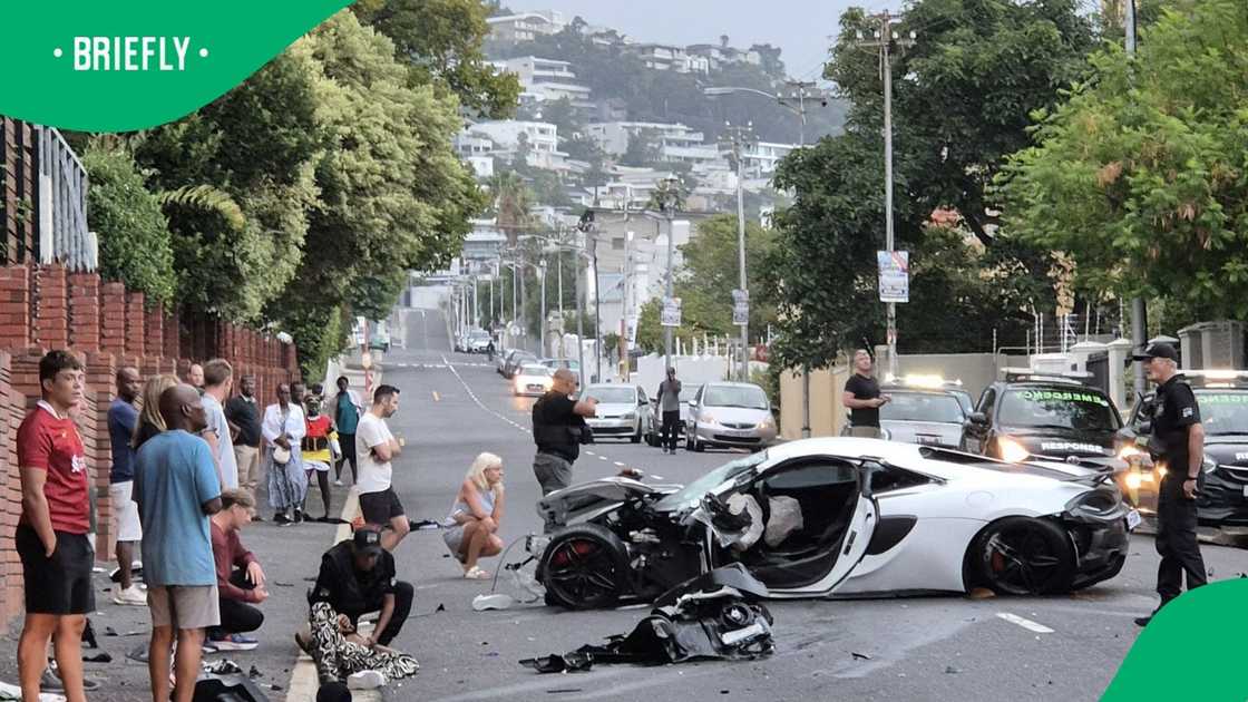 A super car crashed in Cape Town in the Western Cape A super car crashed in Cape Town in the Western Cape
