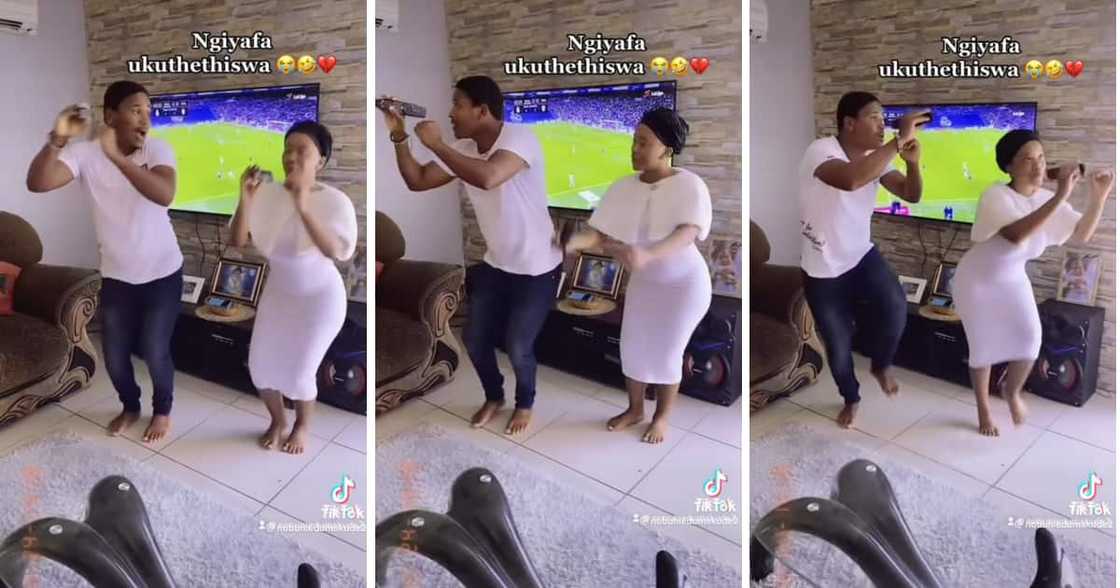 A caring man taught his wife a traditional Shembe dance. A caring man taught his wife a traditional Shembe dance.