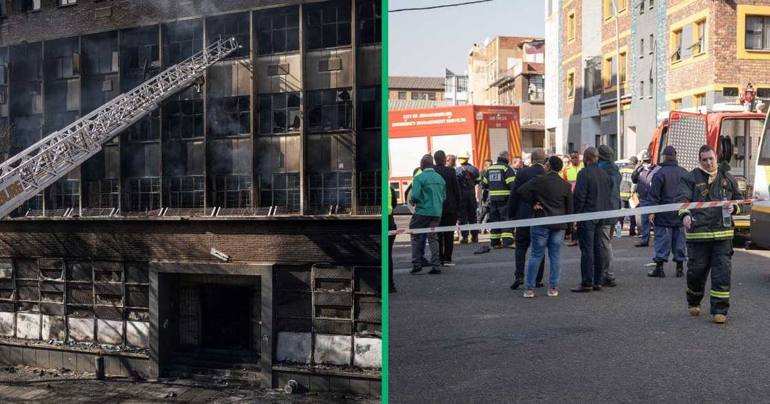 Firefighters and healthcare professionals are deployed at the scene after fire at a five-story building in South Africa's Johannesburg city Firefighters and healthcare professionals are deployed at the scene after fire at a five-story building in South Africa's Johannesburg city