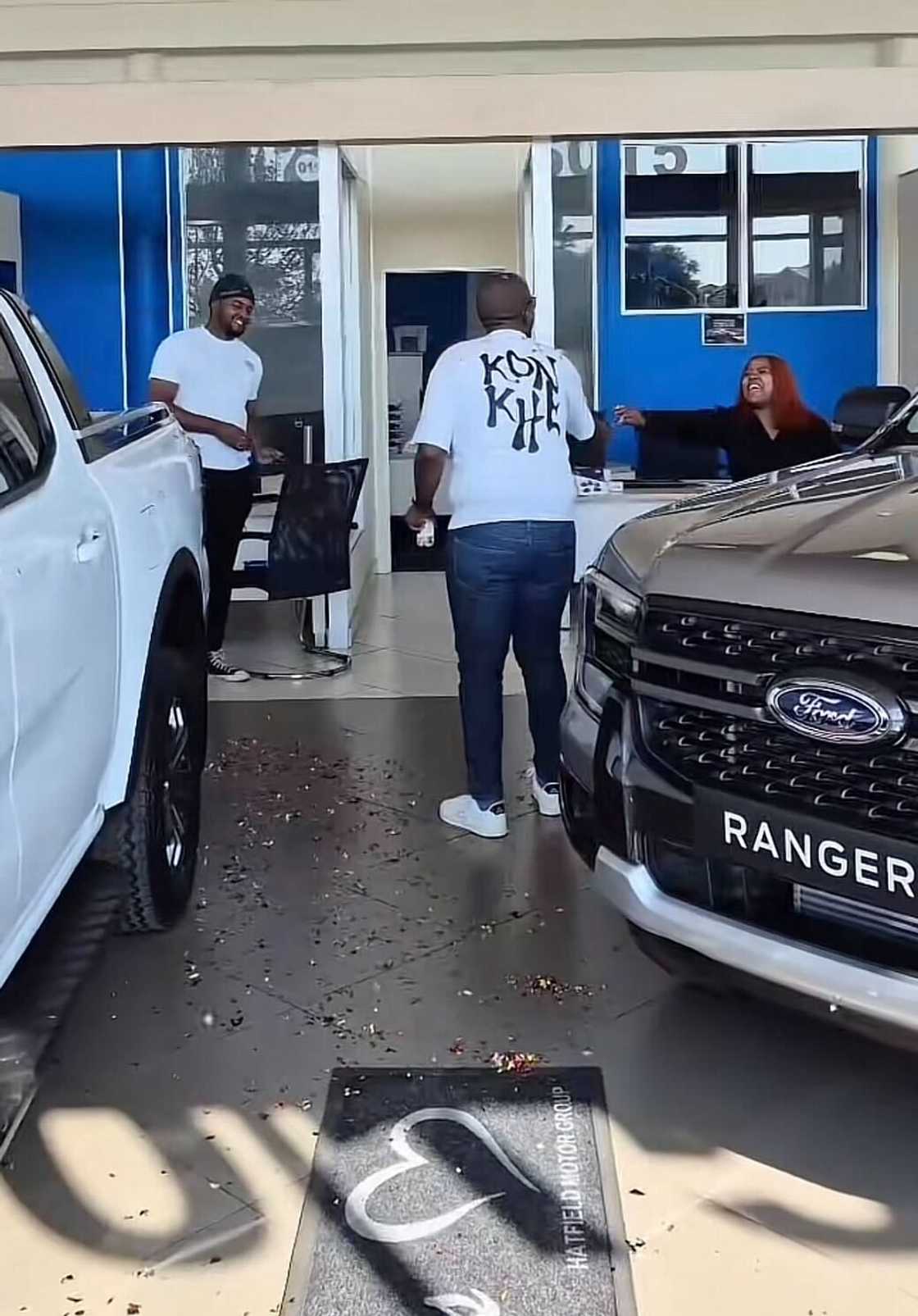 A woman surprised her husband with a brand-new car in a TikTok video. A woman surprised her husband with a brand-new car in a TikTok video.