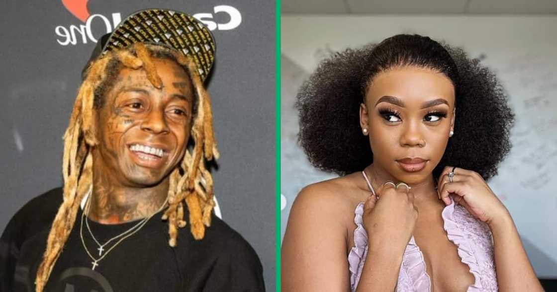 A video of Bontle Modiselle watching Lil Wayne performing live was shared online A video of Bontle Modiselle watching Lil Wayne performing live was shared online