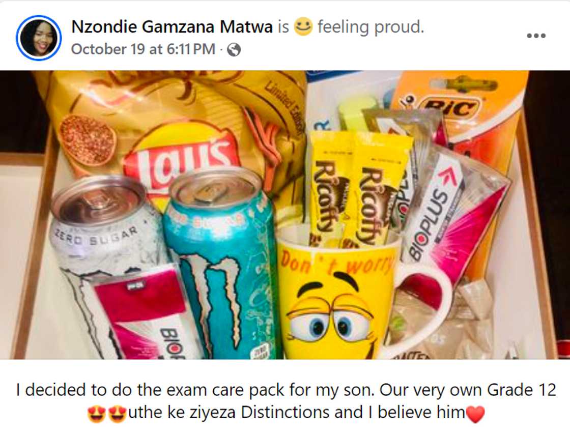 Lady praised for gifting son in matric