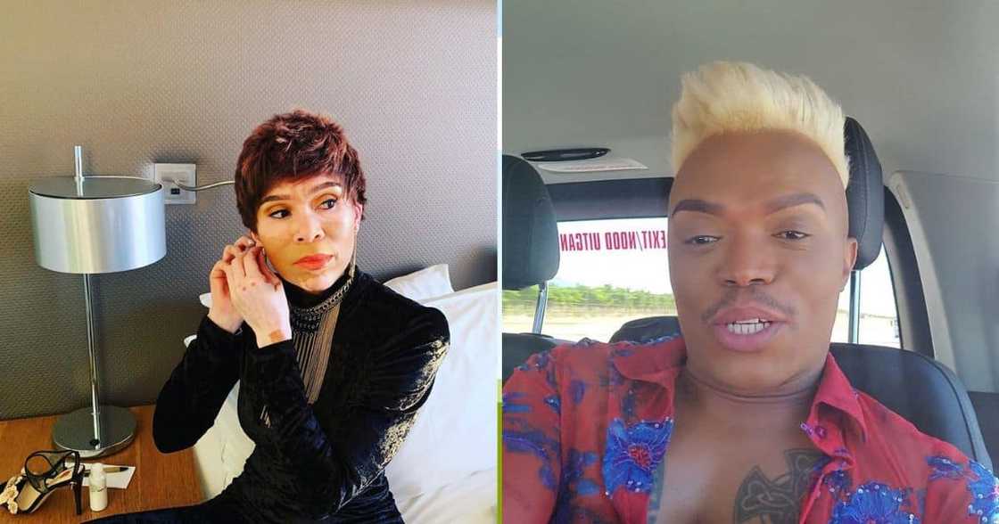 Leleti Khumalo and Somizi Mhlongo played leading roles in Sarafina Leleti Khumalo and Somizi Mhlongo played leading roles in Sarafina