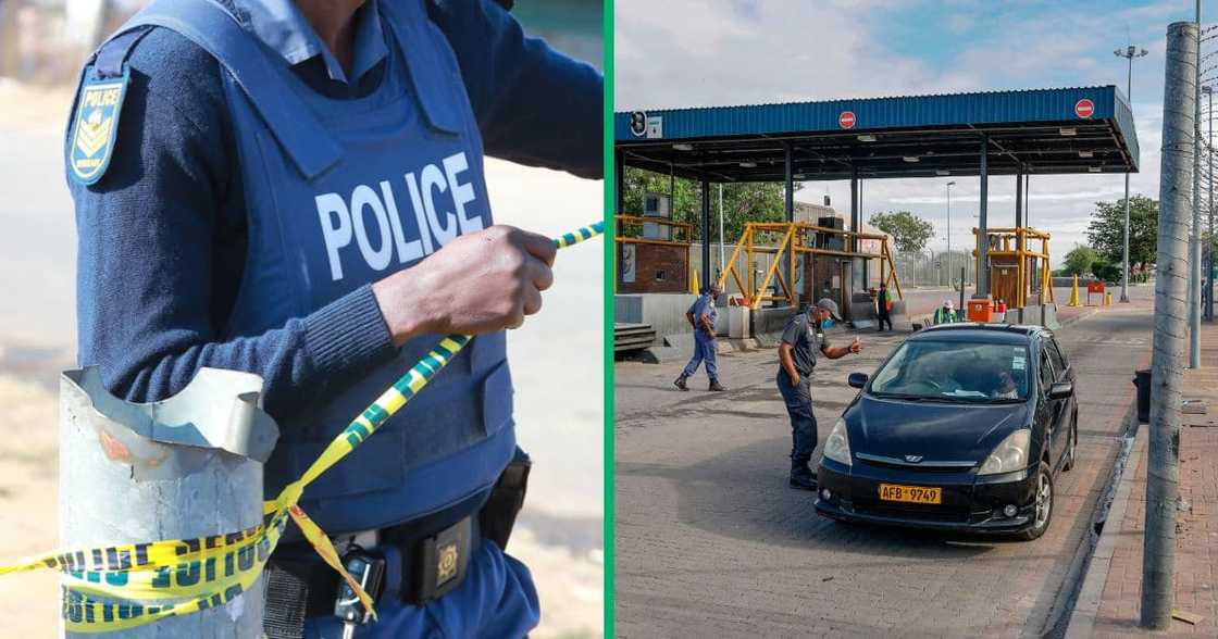 A South African Police Service (SAPS) officer interacts with a driver who's crossing from Zimbabwe into South Africa using the Beitbridge border post, near Musina A South African Police Service (SAPS) officer interacts with a driver who's crossing from Zimbabwe into South Africa using the Beitbridge border post, near Musina