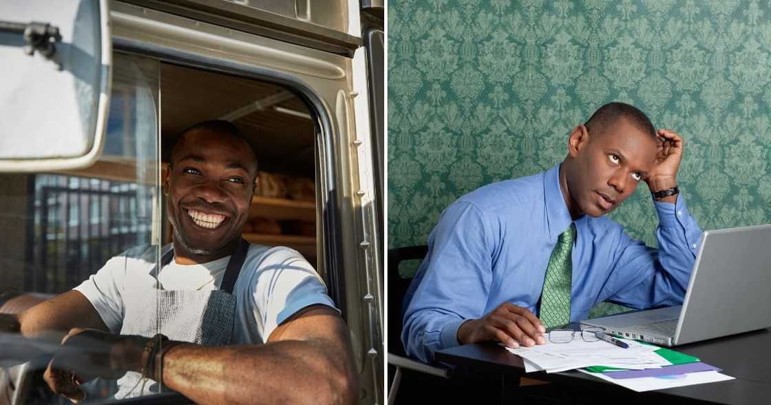 Man, money, truck Man, money, truck