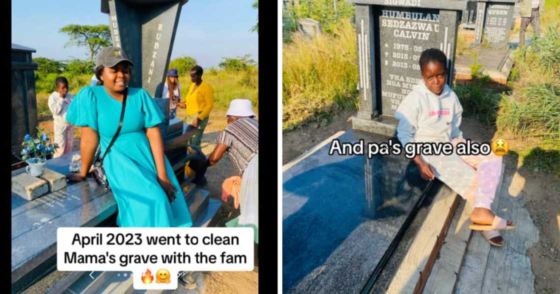 TikTok photo post of parents' graves TikTok photo post of parents' graves