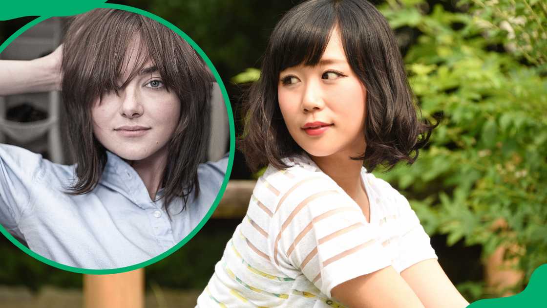 Medium short hair with bangs Medium short hair with bangs