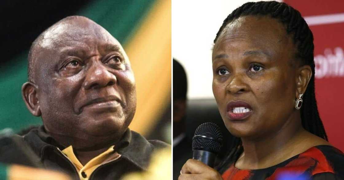 President Cyril Ramaphosa and Busisiwe Mkhwebane President Cyril Ramaphosa and Busisiwe Mkhwebane