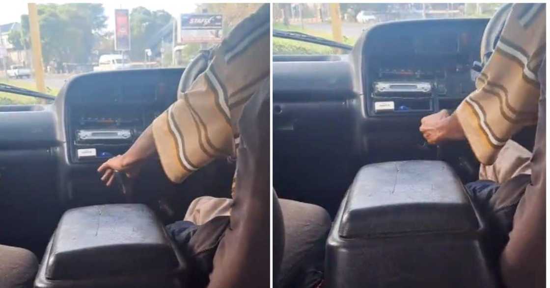 Taxi driver struggles with gears in viral Twitter video