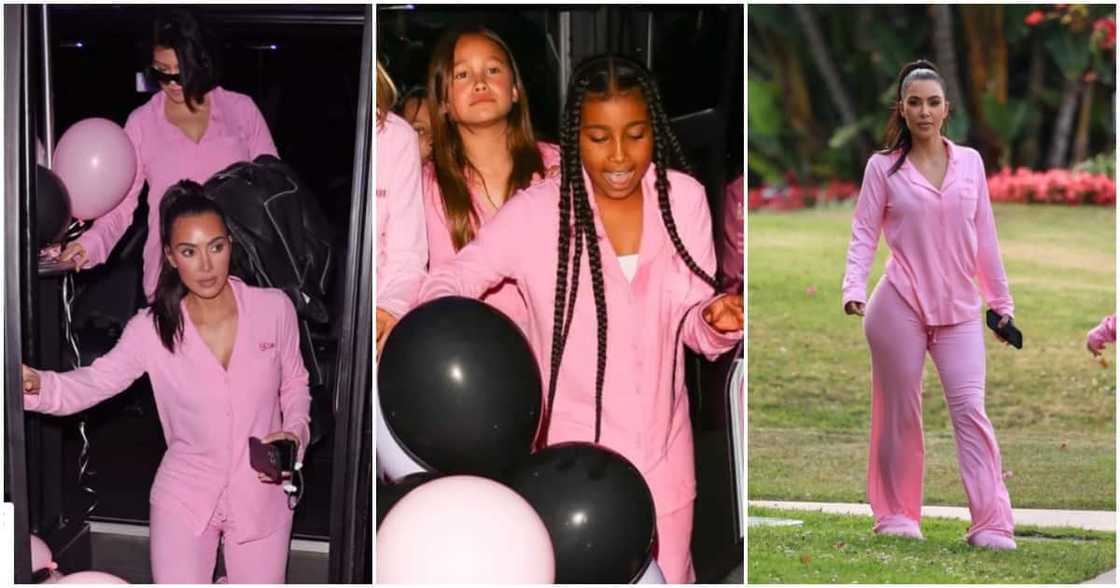 Kim Kardashian with her daughter and Kourtney.