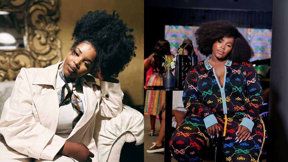 South African singer Nkosazana Daughter wearing different suits South African singer Nkosazana Daughter wearing different suits