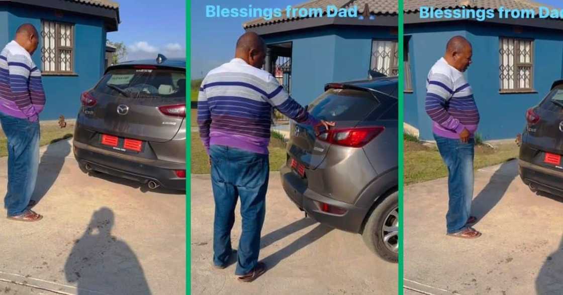 Dad blesses new car Dad blesses new car