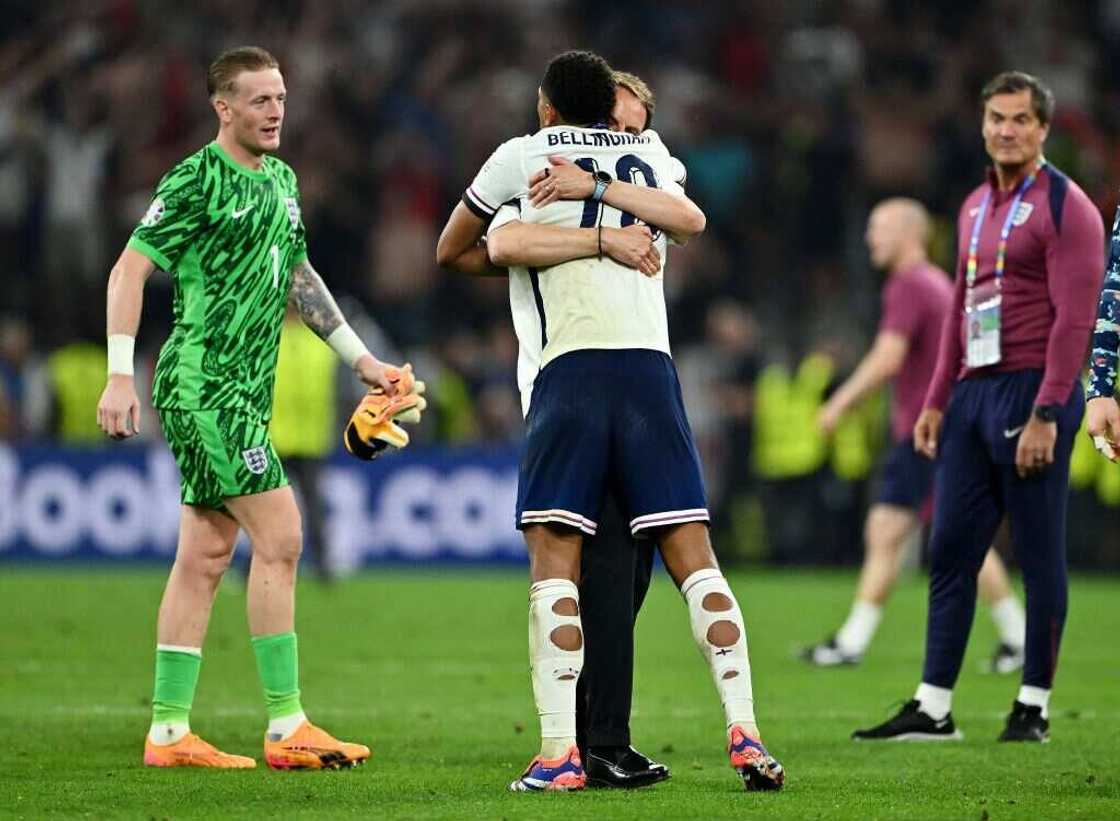 Jude Bellingham with Gareth Southgate after England vs Netherlands at Euro 2024 semi-final Jude Bellingham with Gareth Southgate after England vs Netherlands at Euro 2024 semi-final