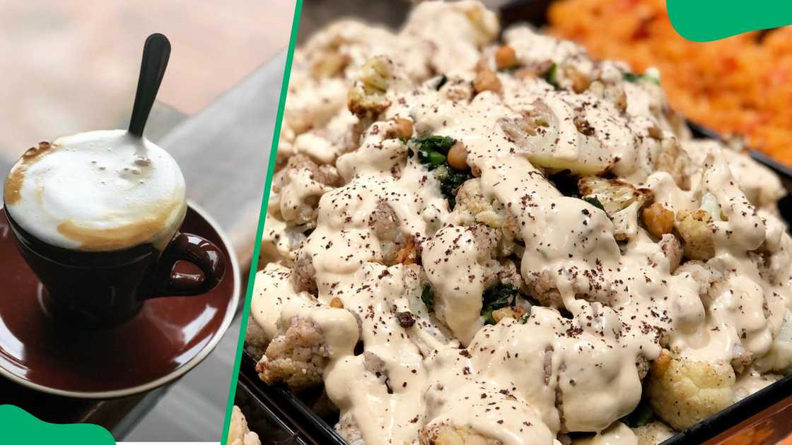 Giovanni's coffee and hummus (L-R) Giovanni's coffee and hummus (L-R)