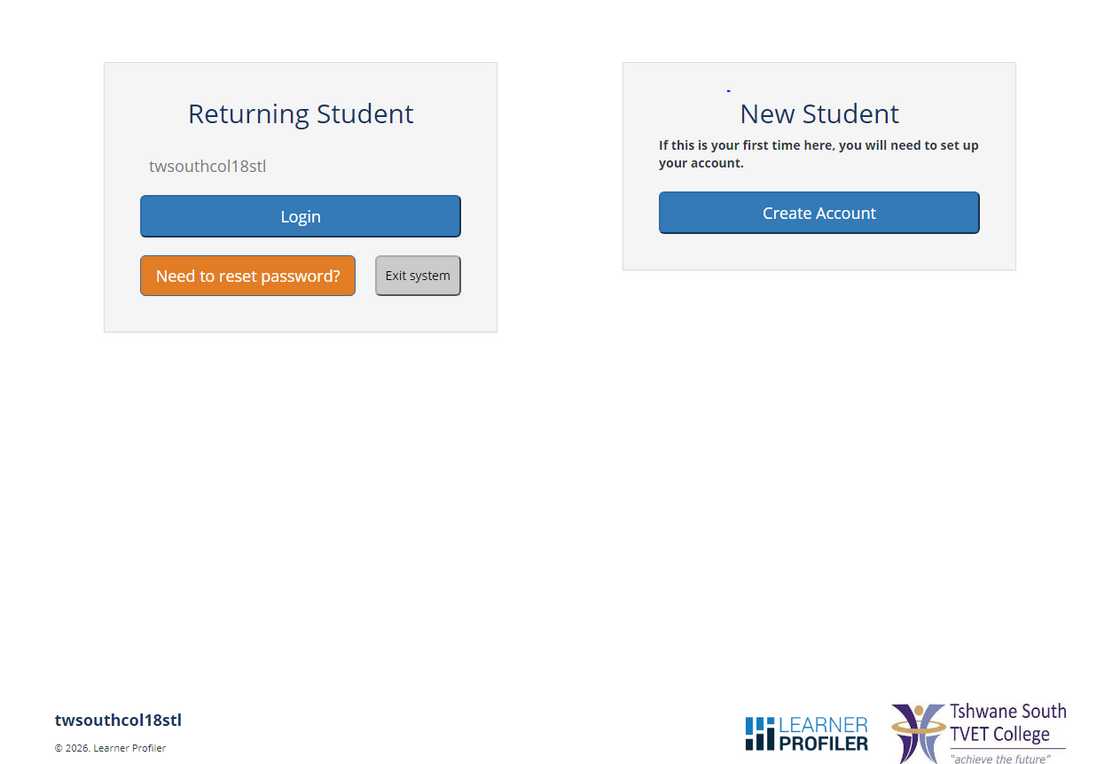 Tshwane South College online application portal