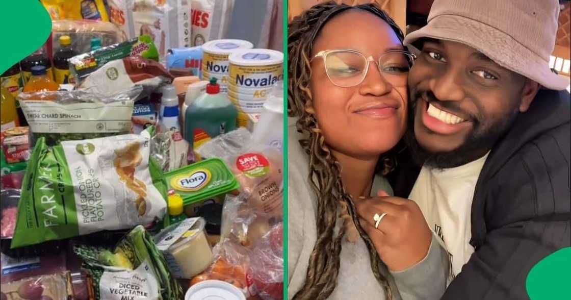 A Johannesburg mom shared her R7 920 grocery haul on TikTok