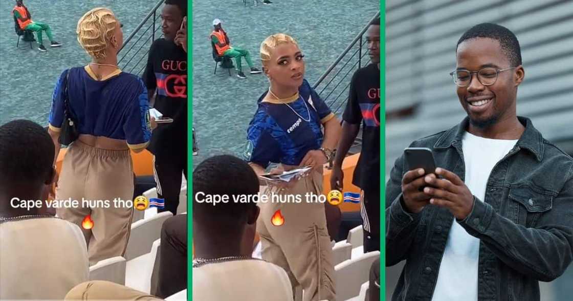 Soccer fans drool over Cape Verde woman