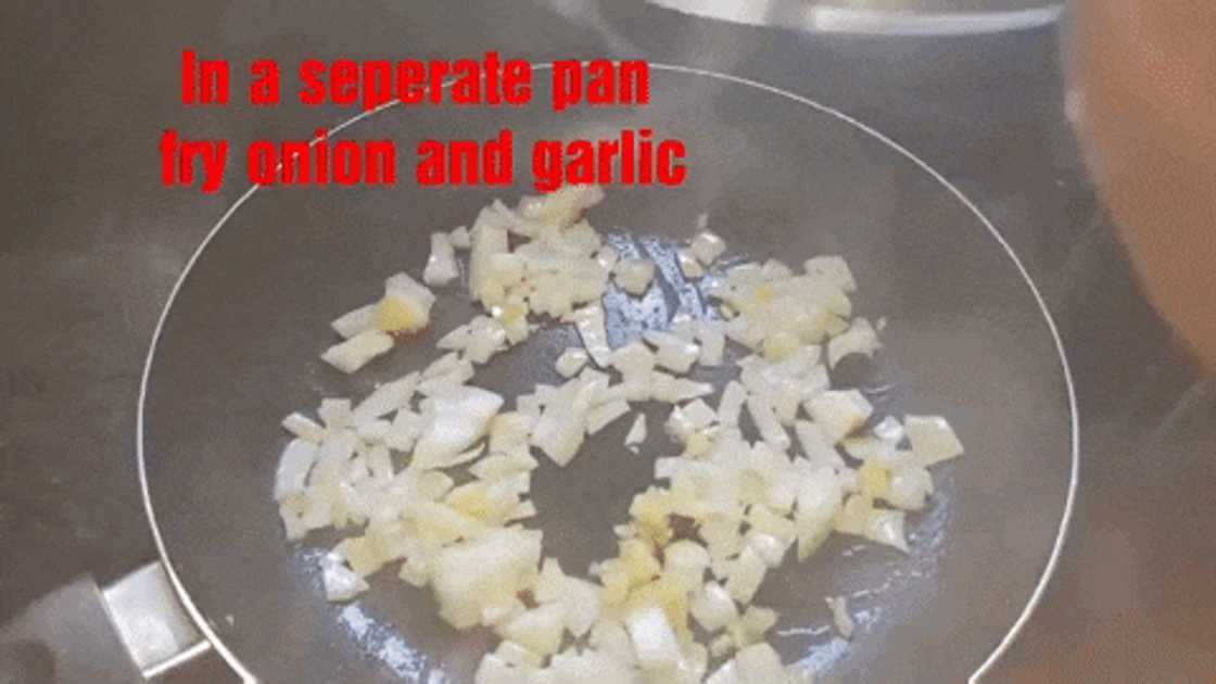 Saute onions in oil Saute onions in oil