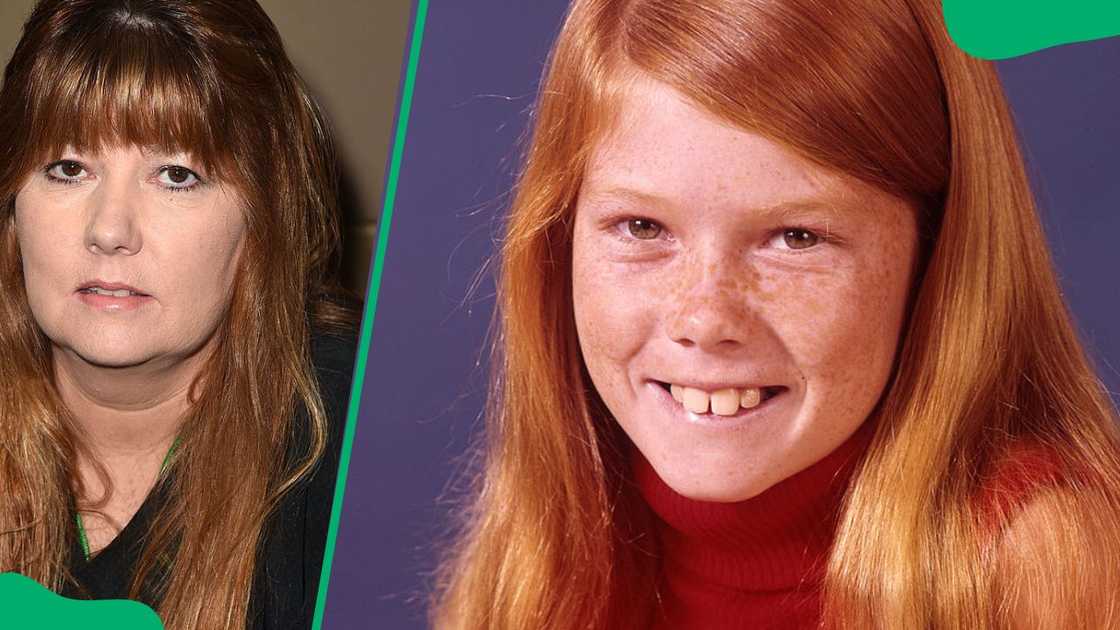 Suzanne Crough at the Westin Los Angeles Airport in 2014 (L). The late actress posing for the camera in 1973 (R)