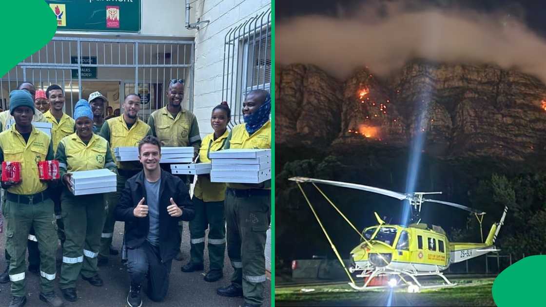 Firefighters were dispatched to fight off a fire raging in the Table Mountain area in Cape Town and Mzansi praised the efforts. Firefighters were dispatched to fight off a fire raging in the Table Mountain area in Cape Town and Mzansi praised the efforts.