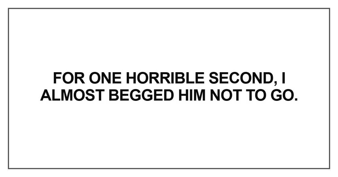 For one horrible second For one horrible second