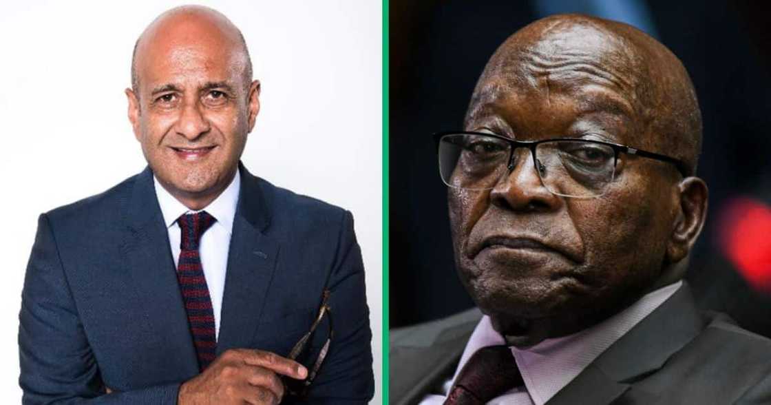 The Democratic Alliance's former shadow minister of public enterprises Ghaleb Cachalia was dissed for mentioning Jacob Zuma in his battle with John Steenhuisen The Democratic Alliance's former shadow minister of public enterprises Ghaleb Cachalia was dissed for mentioning Jacob Zuma in his battle with John Steenhuisen