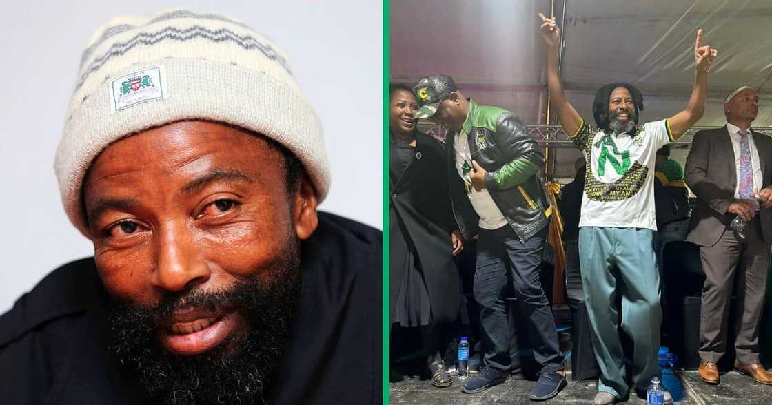 The AbaThembu king Buyelekhaya Dalindyebo was seen in African National Congress clothes at his birthday party The AbaThembu king Buyelekhaya Dalindyebo was seen in African National Congress clothes at his birthday party