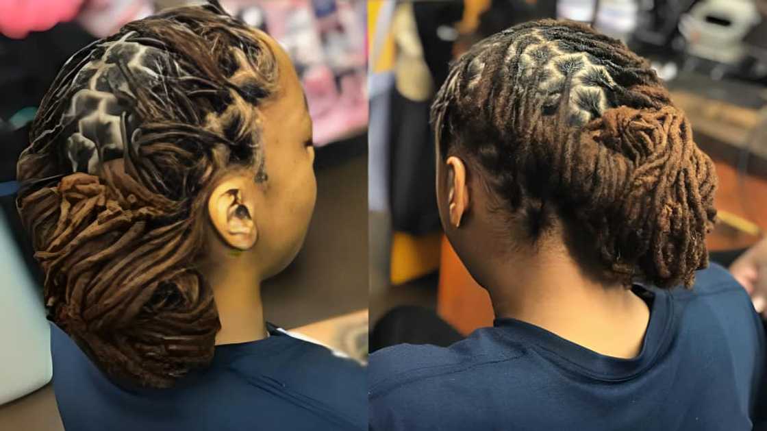 Heart-shaped cornrows-plaited dreadlocks Heart-shaped cornrows-plaited dreadlocks