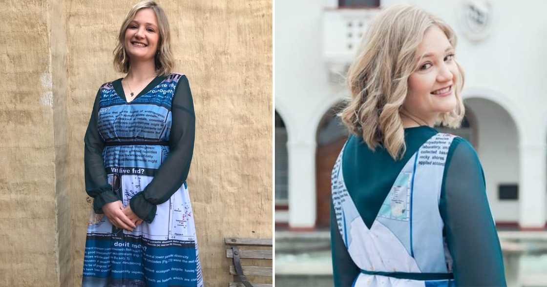 PhD graduate from NWU dons sections of thesis as graduation dress PhD graduate from NWU dons sections of thesis as graduation dress